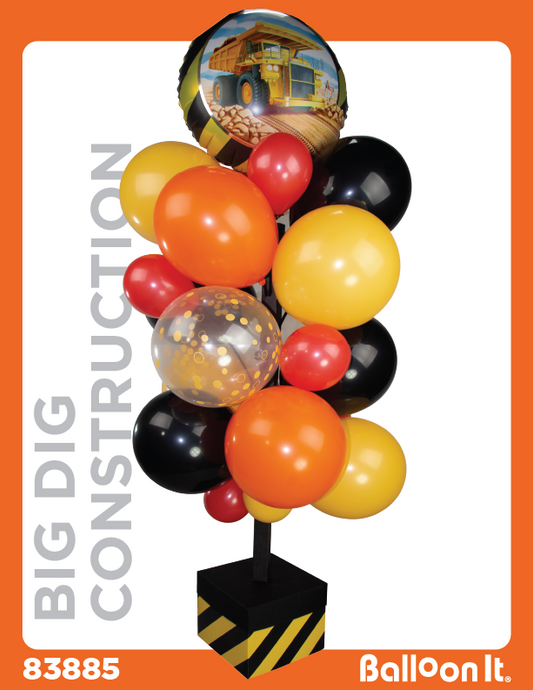 Big Dig Construction Balloon It Bunch. All-in-one complete DIY Kit (1) - Balloon It