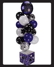 Load image into Gallery viewer, Purple, White and Black Graduation Card Box Bunch. All-In-One Complete DIY Kit.
