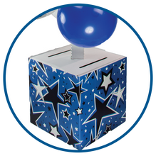 Load image into Gallery viewer, Blue, White and Black Graduation Card Box Bunch. All-In-One Complete DIY Kit.
