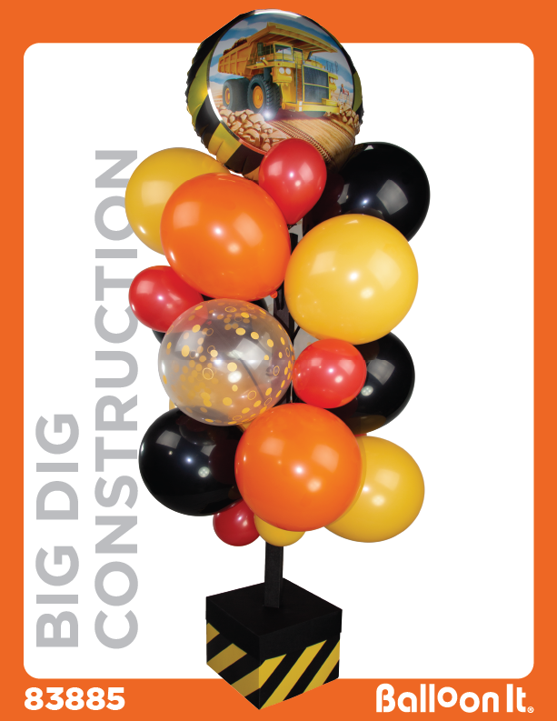 Big Dig Construction Balloon It Bunch. All-In-One Complete Kit