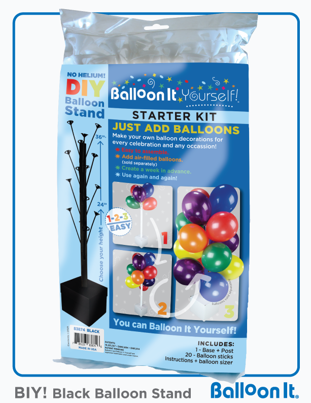 Balloon stand for air-filled balloons.