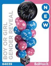 Load image into Gallery viewer, Boy or Girl? Gender Reveal Balloon It Bunch. All-In-One Complete Kit
