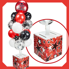 Load image into Gallery viewer, Red, White and Black Graduation Card Box Bunch. All-In-One Complete DIY Kit.
